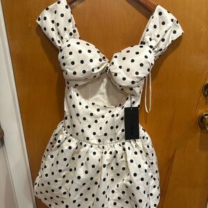 Fashion Nova Abigail Polka Dot Mini Dress